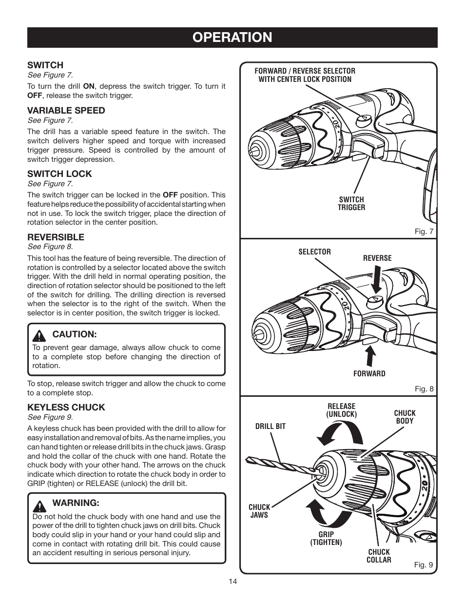 Operation | Ryobi HP496 User Manual | Page 14 / 20
