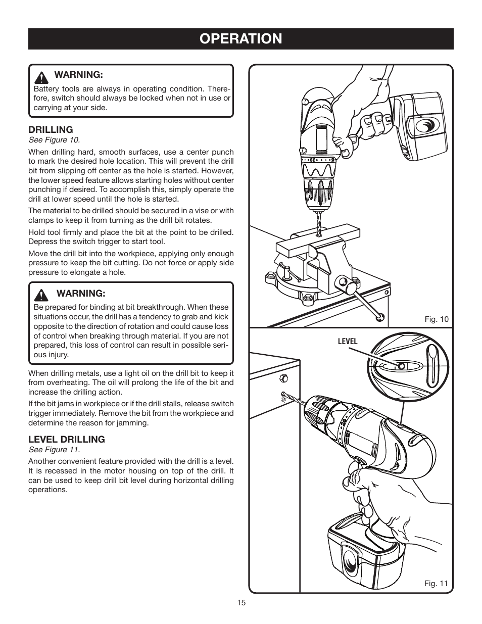 Operation | Ryobi HP496 User Manual | Page 15 / 20