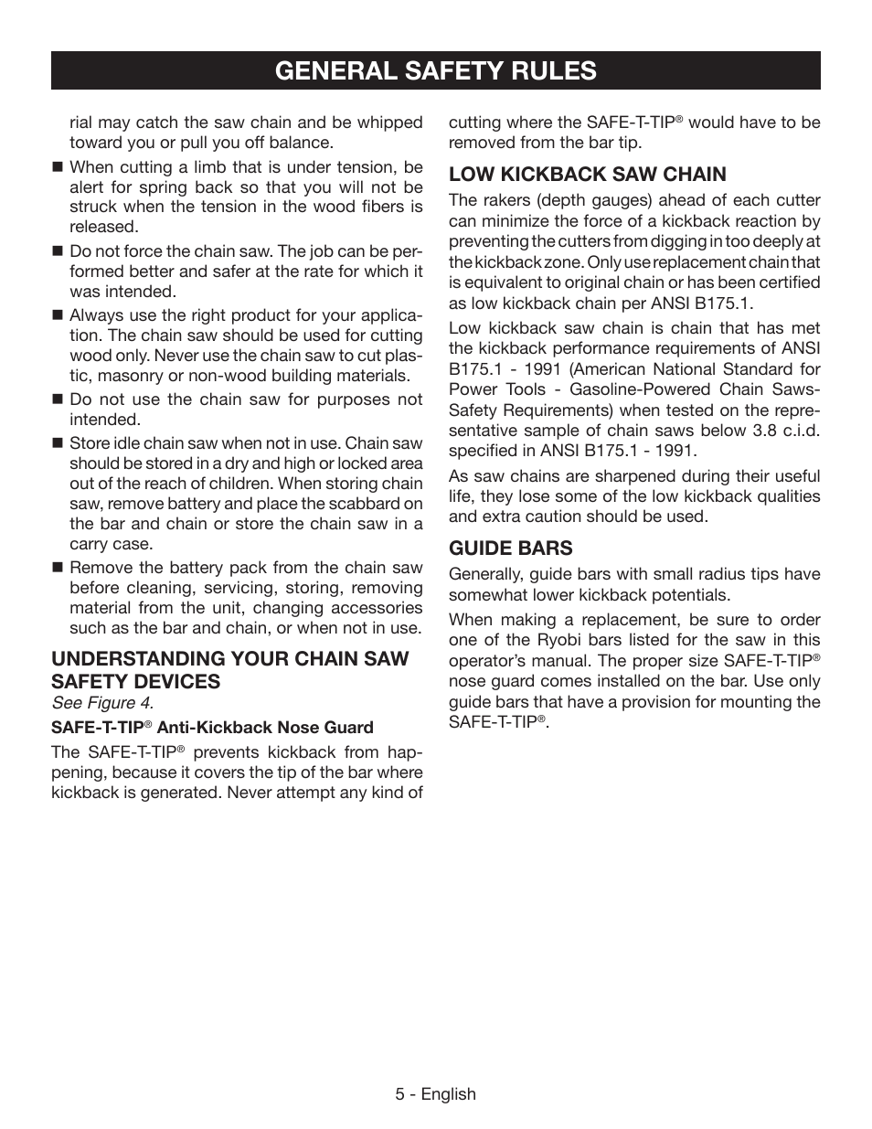 General safety rules | Ryobi P541 User Manual | Page 11 / 70