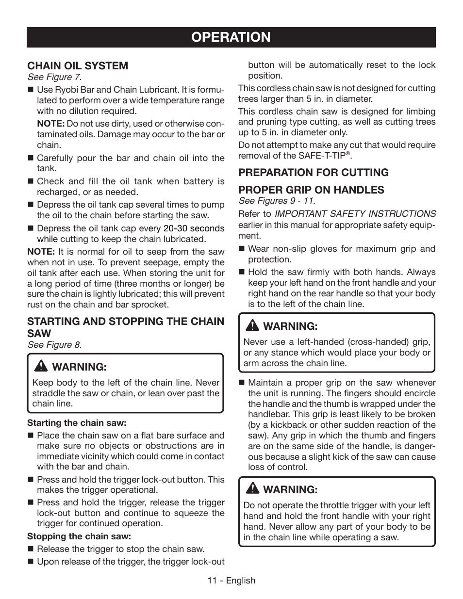 Operation | Ryobi P541 User Manual | Page 17 / 70