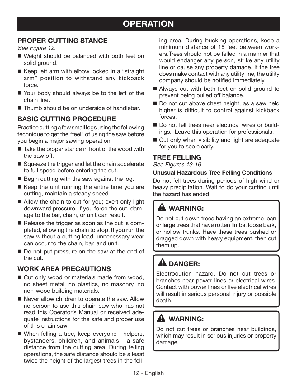 Operation | Ryobi P541 User Manual | Page 18 / 70