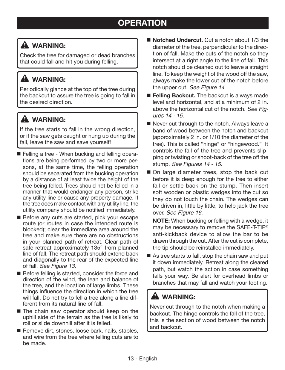Operation | Ryobi P541 User Manual | Page 19 / 70