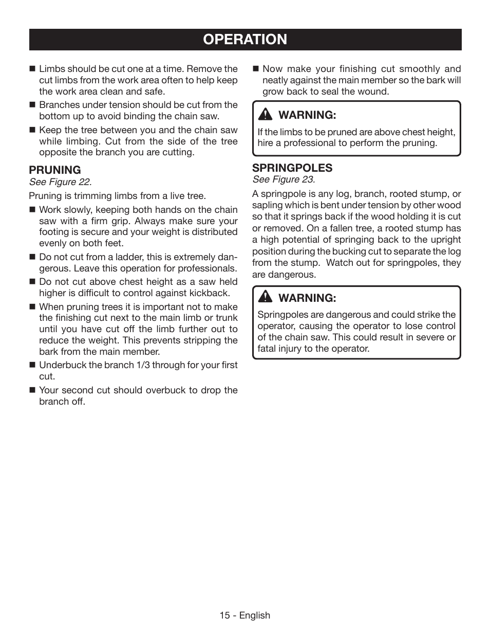 Operation | Ryobi P541 User Manual | Page 21 / 70