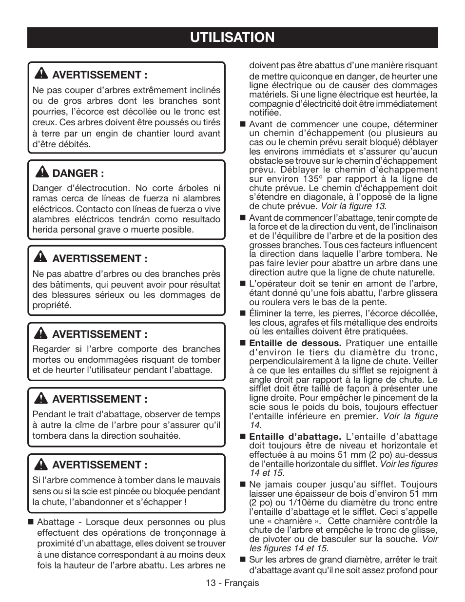 Utilisation | Ryobi P541 User Manual | Page 39 / 70