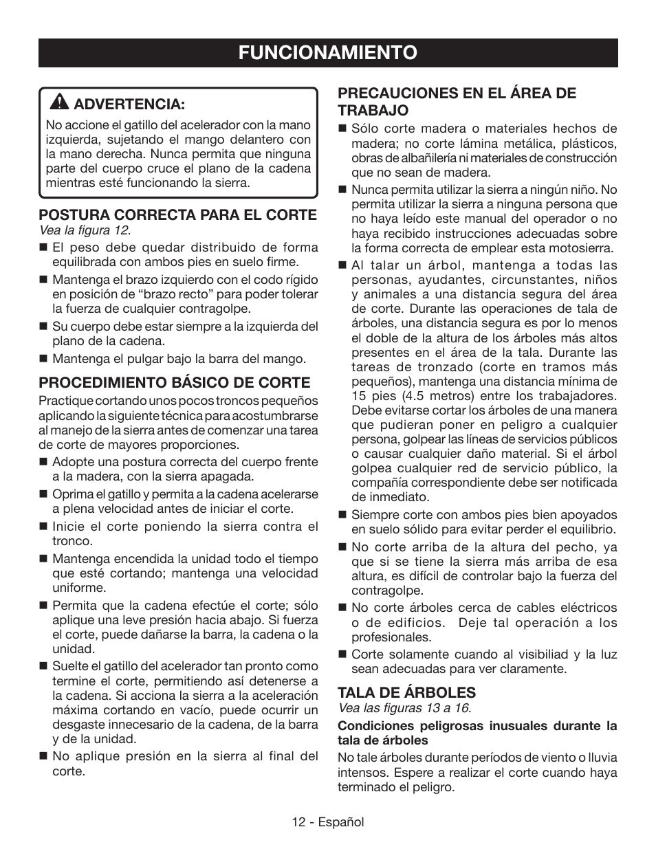 Funcionamiento | Ryobi P541 User Manual | Page 58 / 70