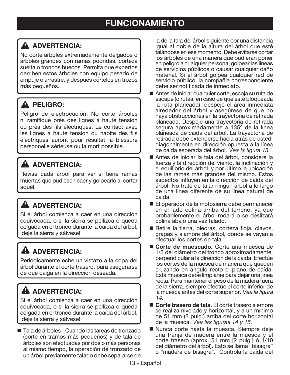 Funcionamiento | Ryobi P541 User Manual | Page 59 / 70