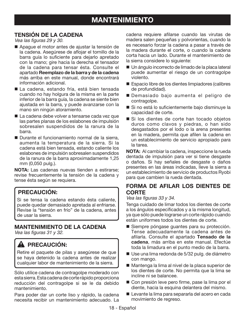 Mantenimiento | Ryobi P541 User Manual | Page 64 / 70