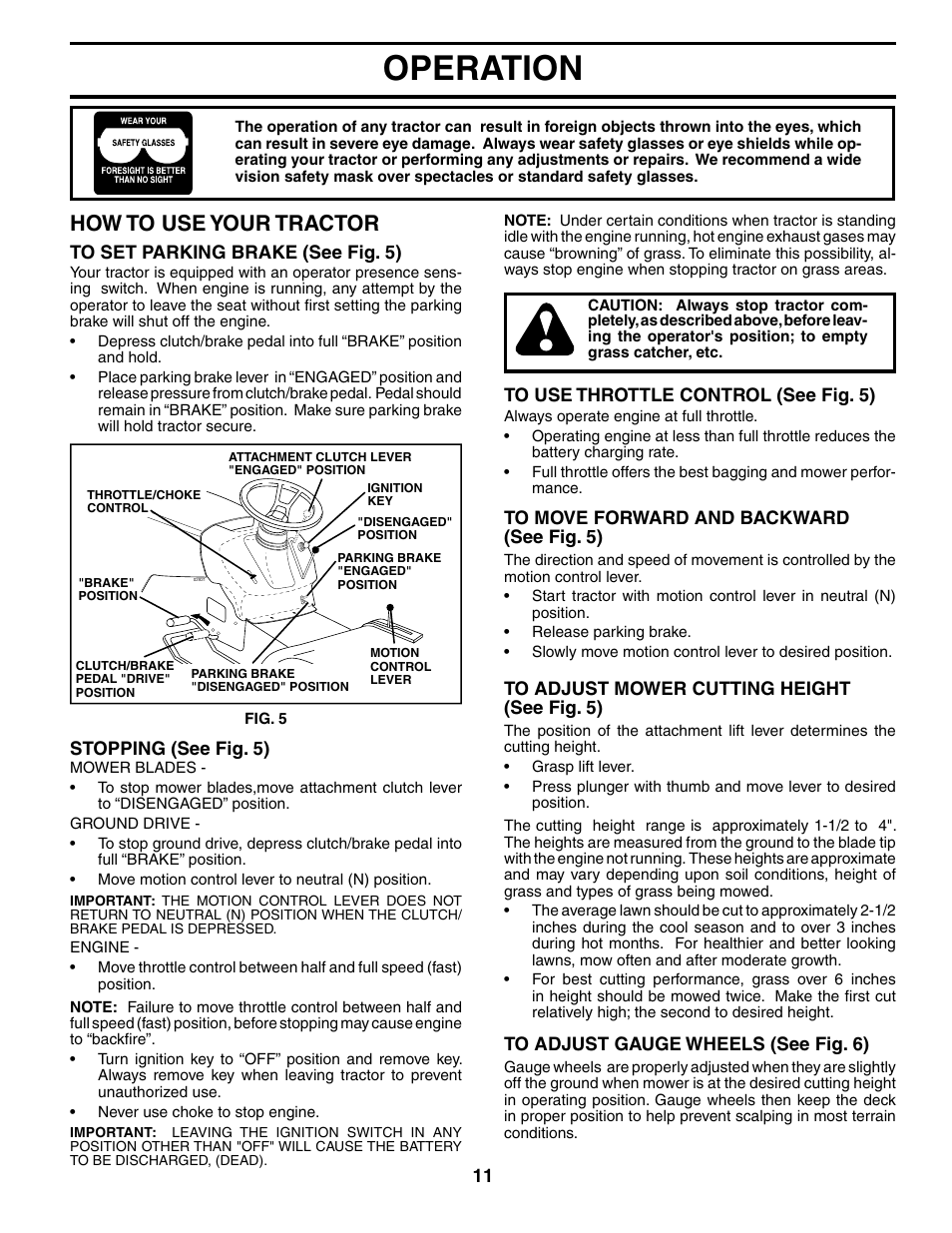 Operation, How to use your tractor | Ryobi 197788 User Manual | Page 11 / 30