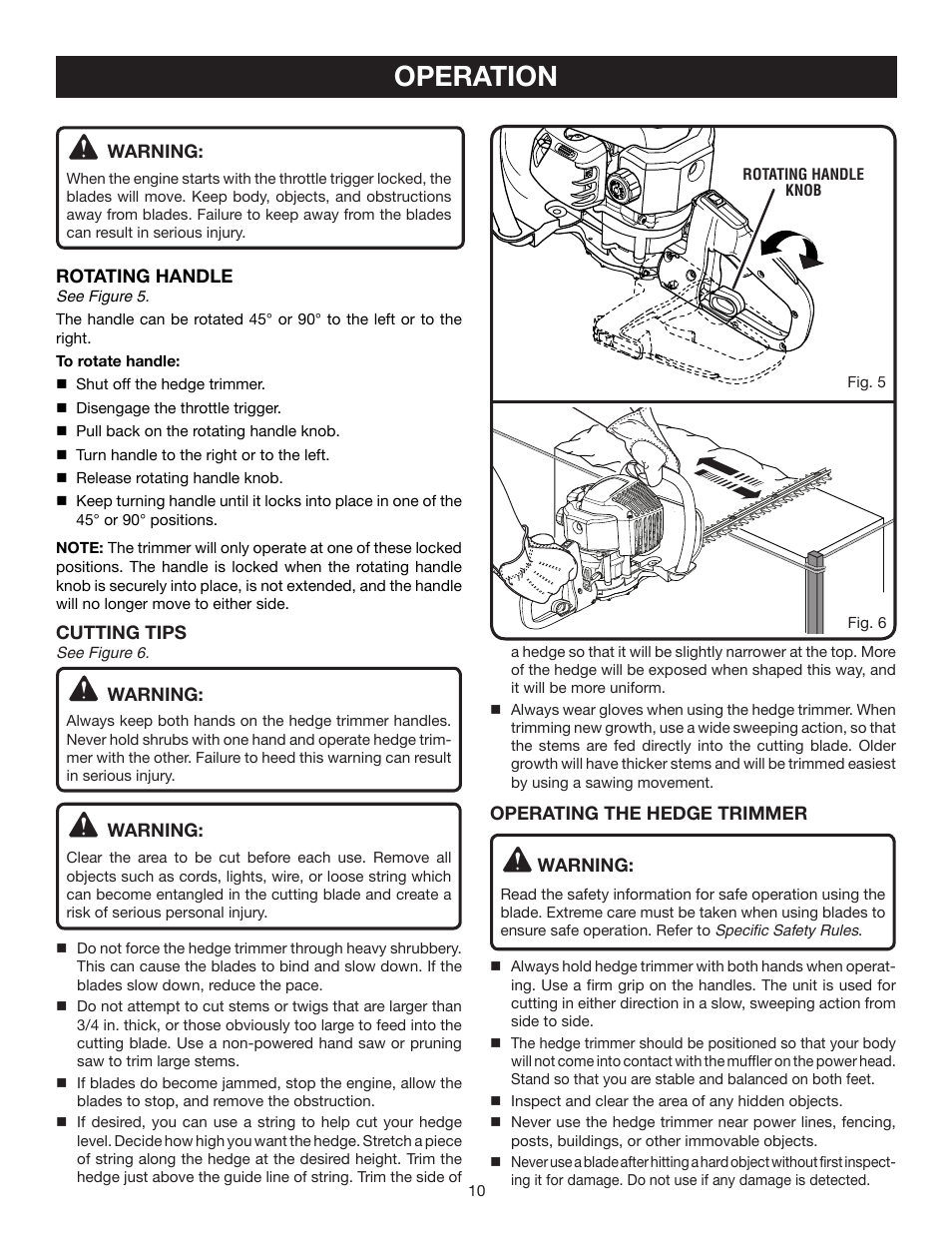 Operation | Ryobi RY39500 User Manual | Page 10 / 18