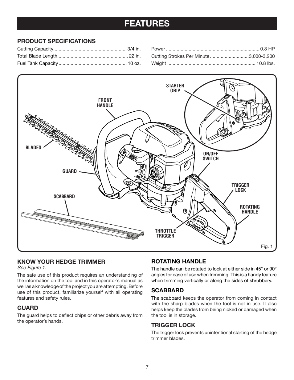 Features | Ryobi RY39500 User Manual | Page 7 / 18