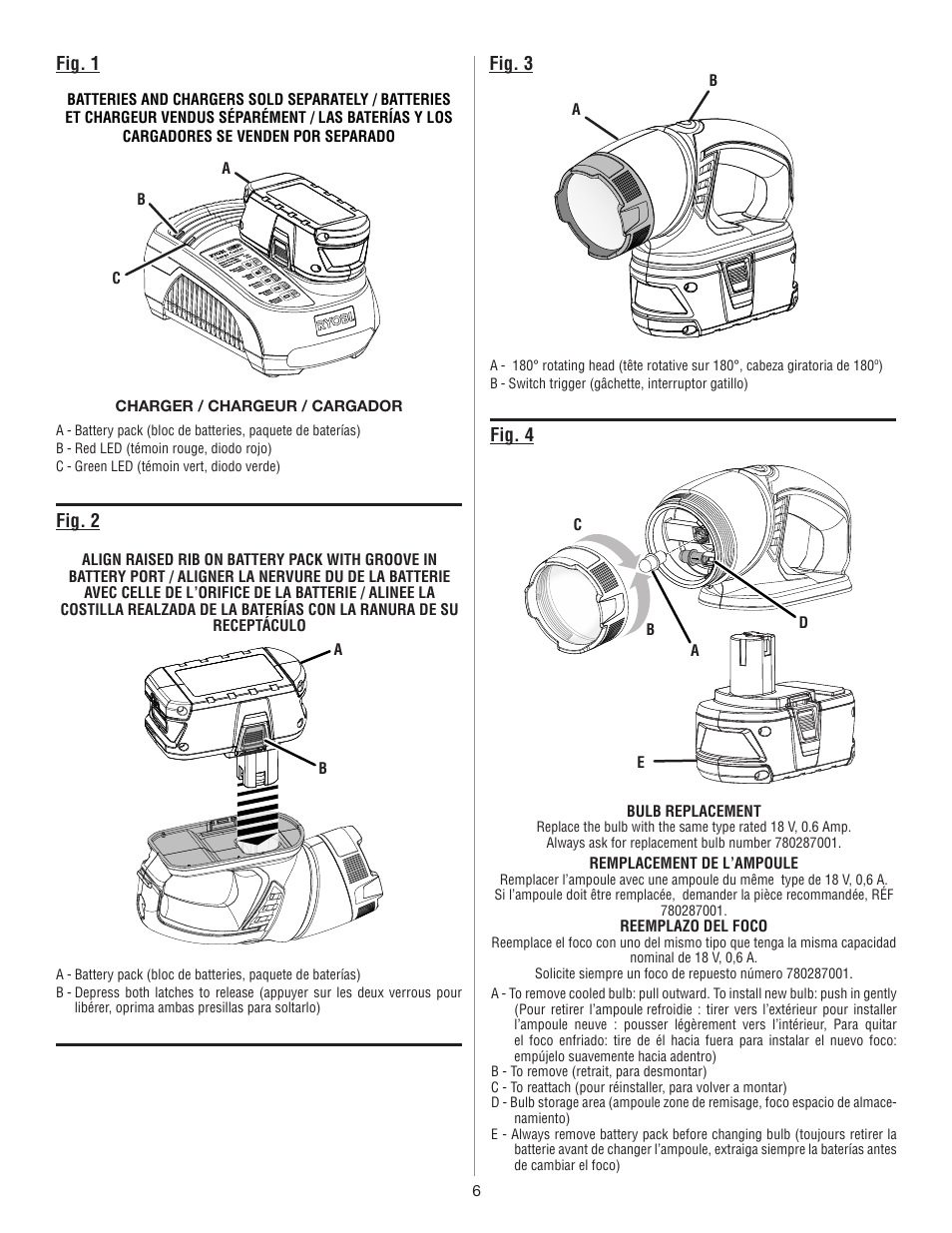 Ryobi P703 User Manual | Page 14 / 16