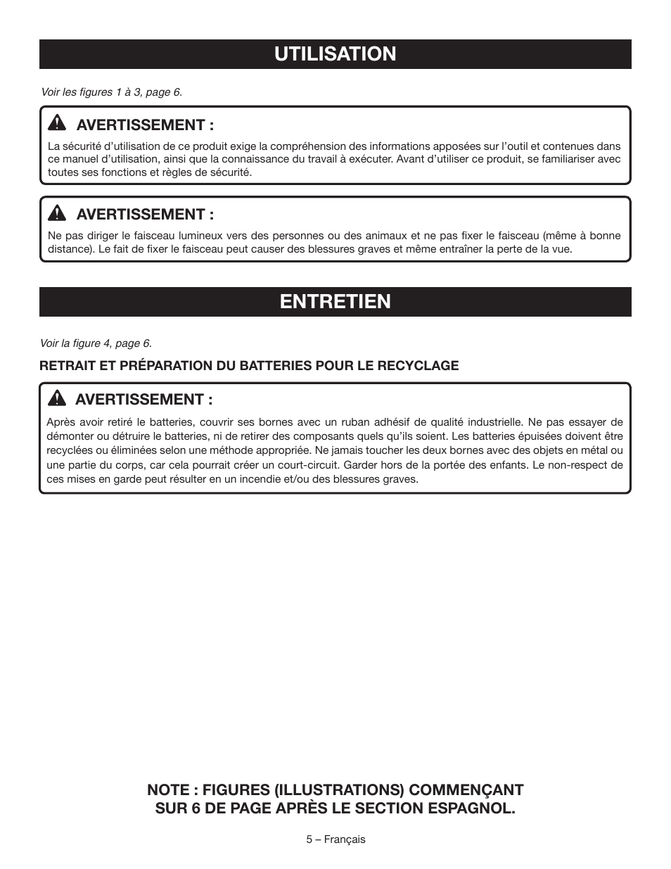 Utilisation, Entretien | Ryobi P703 User Manual | Page 9 / 16