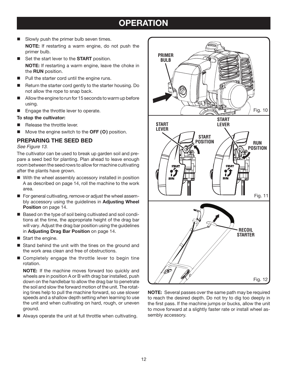 Operation | Ryobi RY60512 User Manual | Page 12 / 22