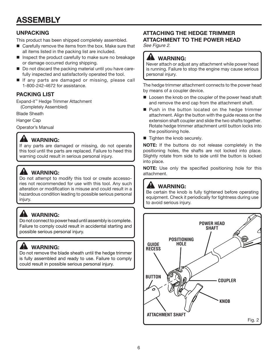 Assembly | Ryobi Expand-it UT15703A User Manual | Page 6 / 12