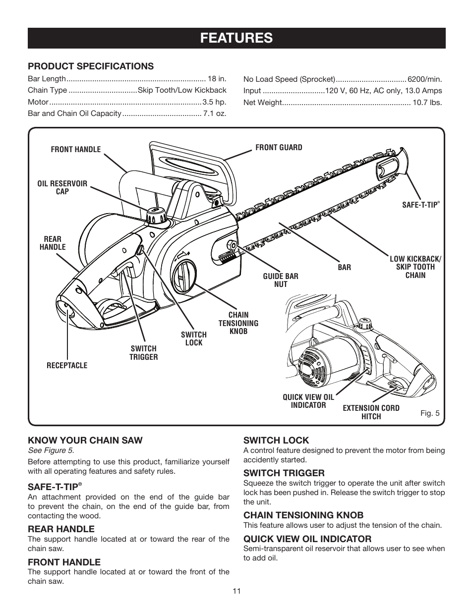 Features | Ryobi RY43006 User Manual | Page 11 / 30