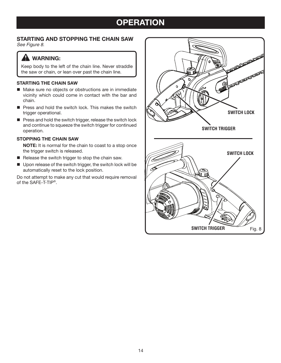 Operation | Ryobi RY43006 User Manual | Page 14 / 30