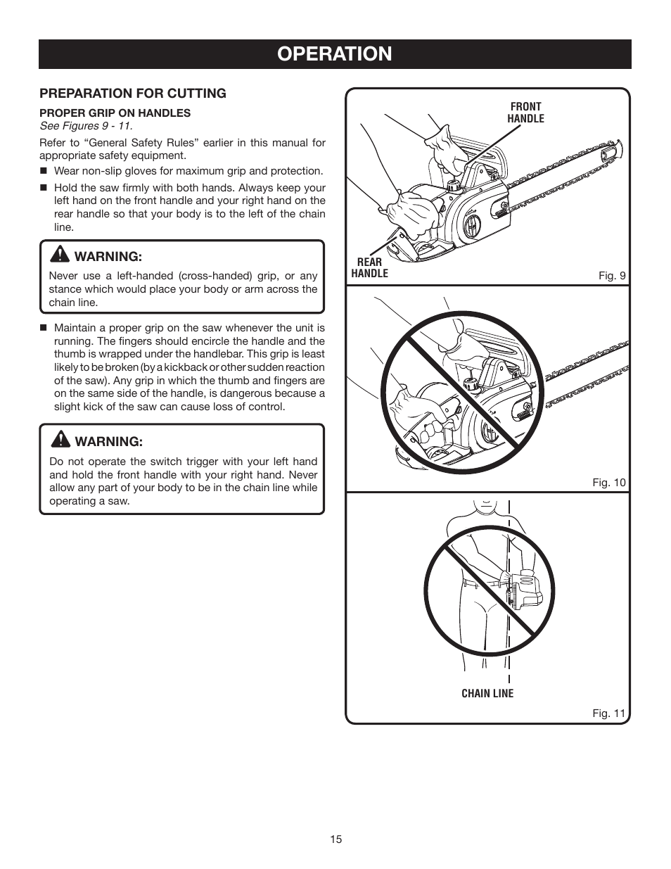 Operation | Ryobi RY43006 User Manual | Page 15 / 30