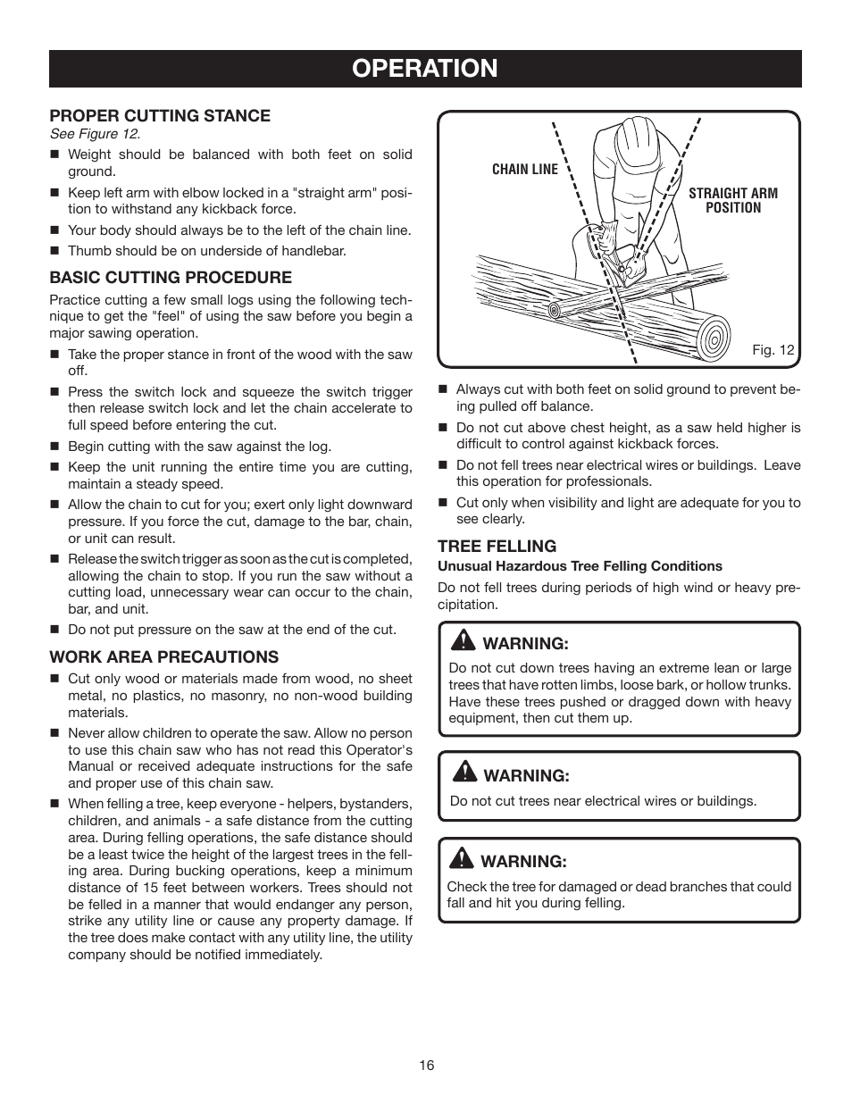 Operation | Ryobi RY43006 User Manual | Page 16 / 30