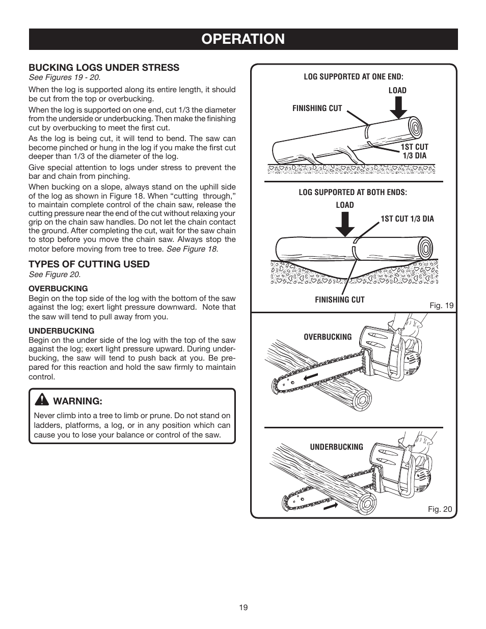 Operation | Ryobi RY43006 User Manual | Page 19 / 30