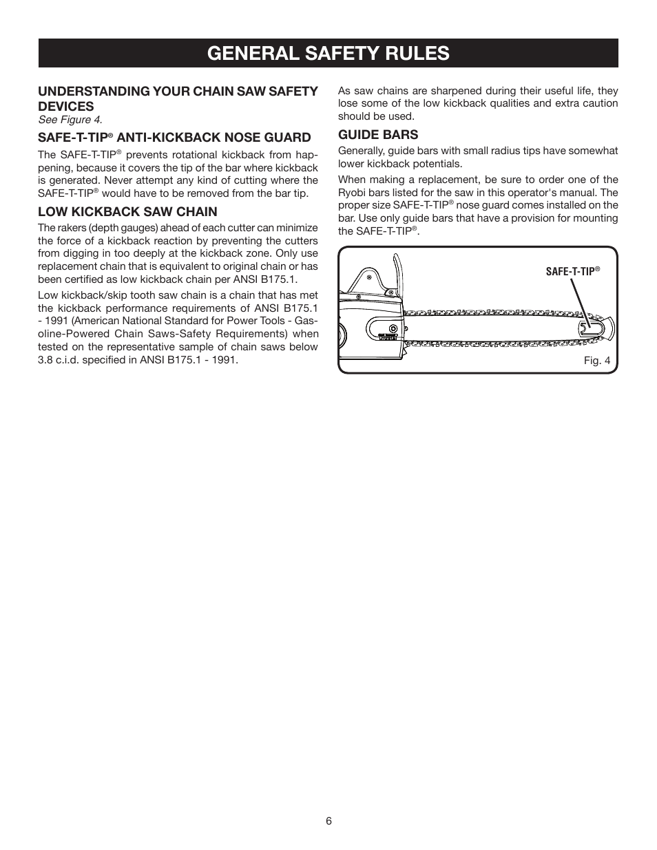 General safety rules | Ryobi RY43006 User Manual | Page 6 / 30