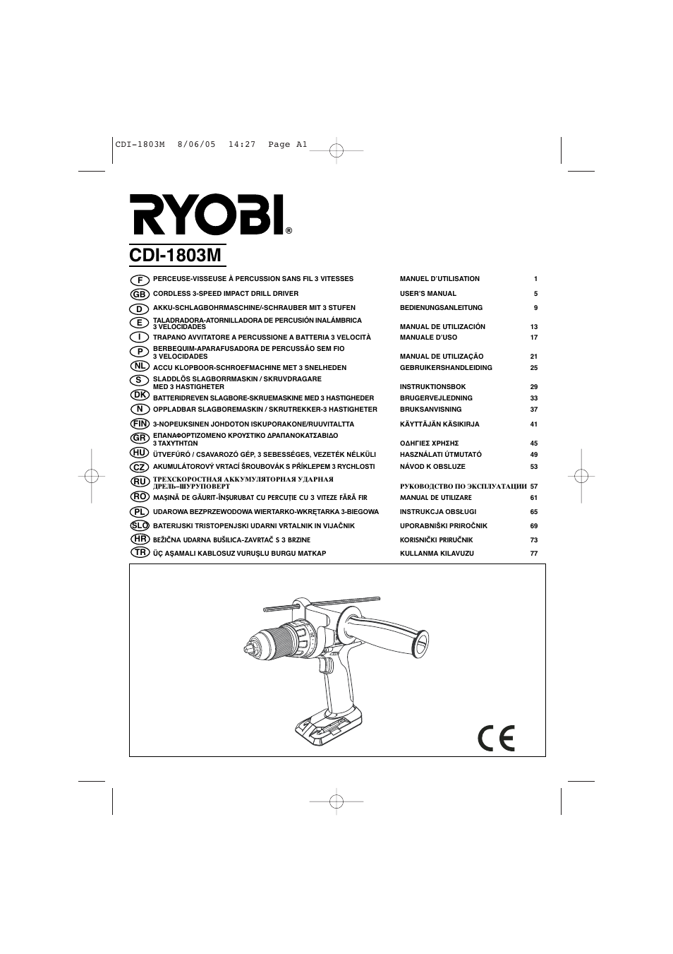 Ryobi CDI-1803M User Manual | 50 pages