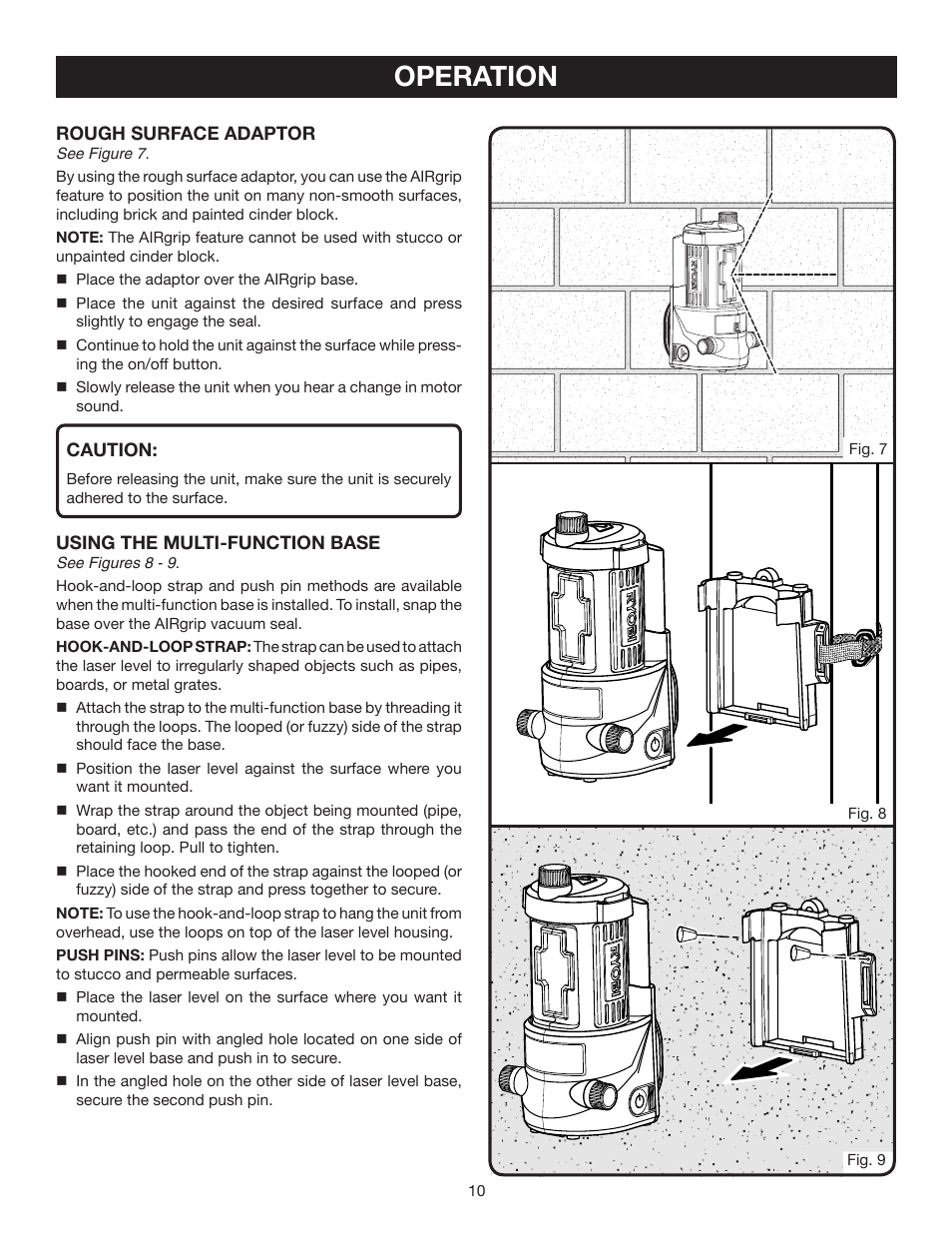 Operation | Ryobi AIRgrip ProCross ELL0006 User Manual | Page 10 / 14