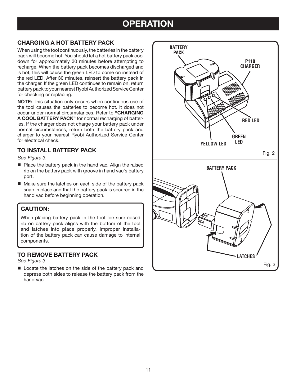 Operation | Ryobi P710 User Manual | Page 11 / 16