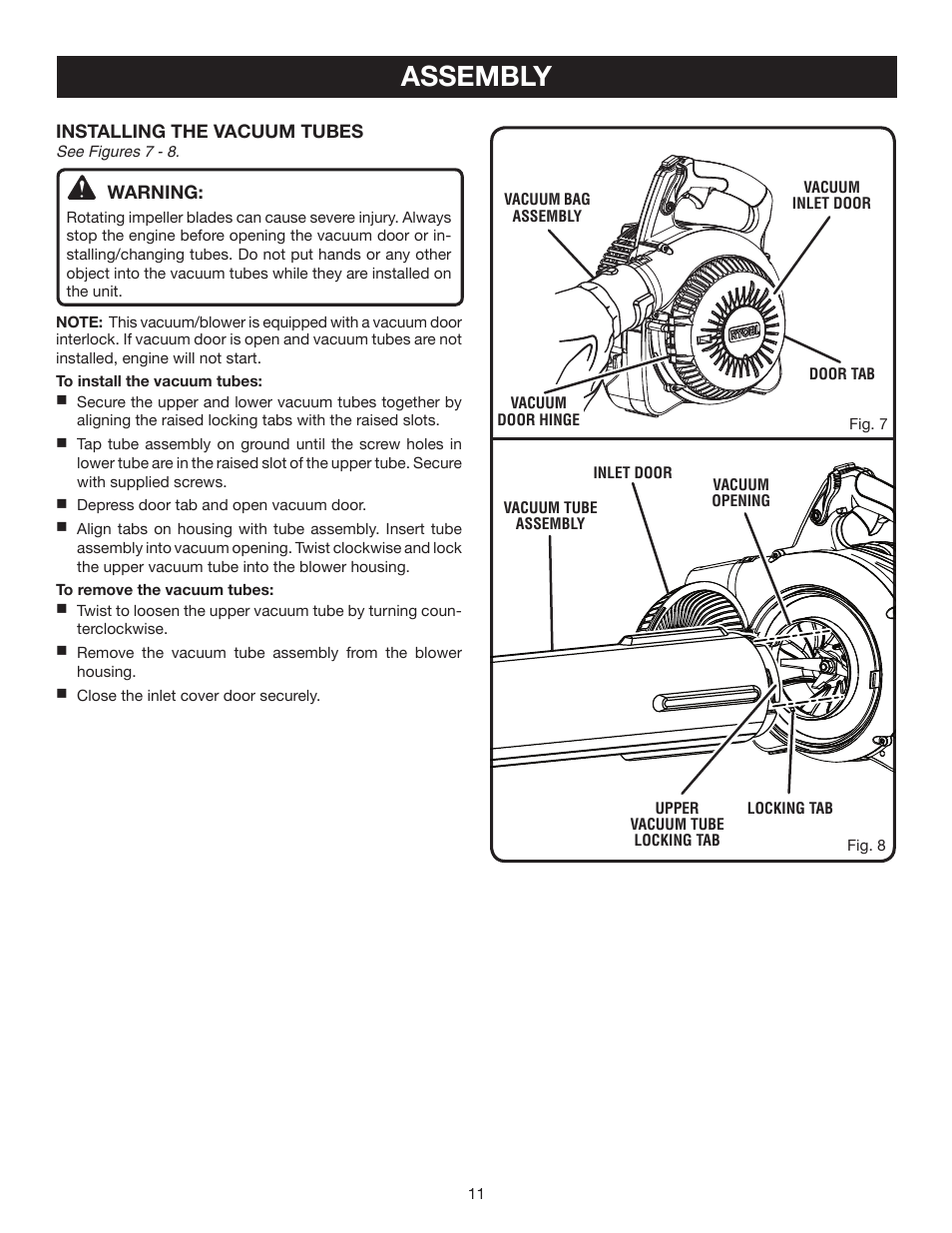 Assembly | Ryobi RY09903 User Manual | Page 11 / 22