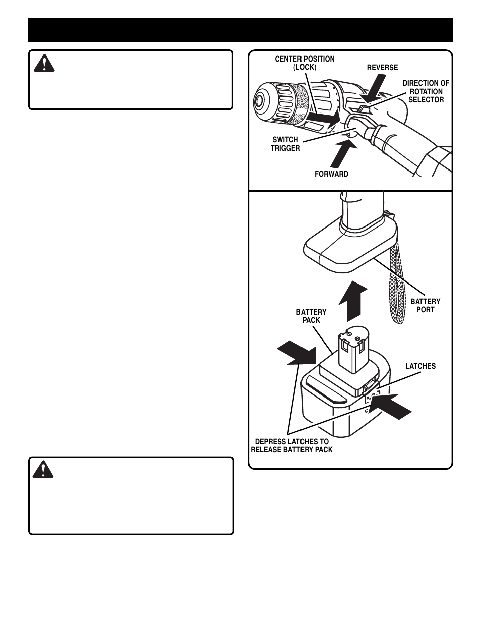 Operation, Warning, Caution | Ryobi HP1441 User Manual | Page 8 / 14