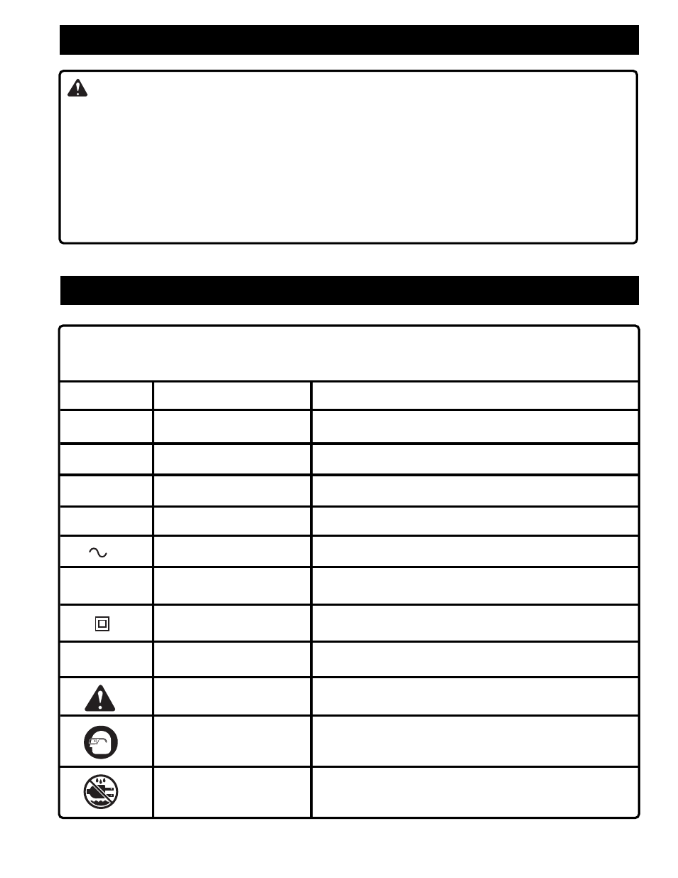 Specific safety rules symbols, Warning | Ryobi HPL51 User Manual | Page 5 / 16