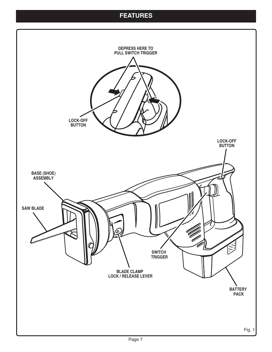 Features | Ryobi RJC181 User Manual | Page 7 / 12