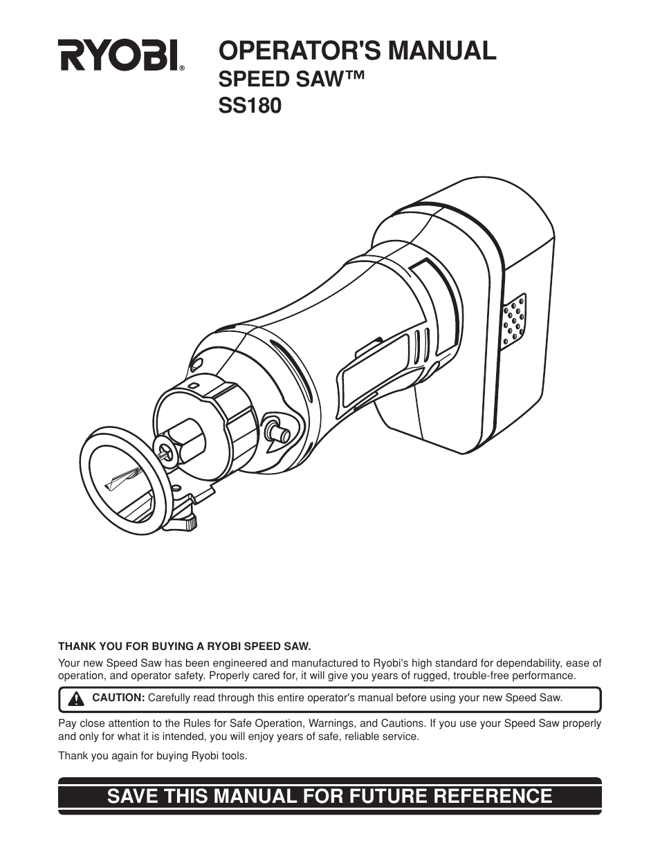 Ryobi SS180 User Manual | 16 pages