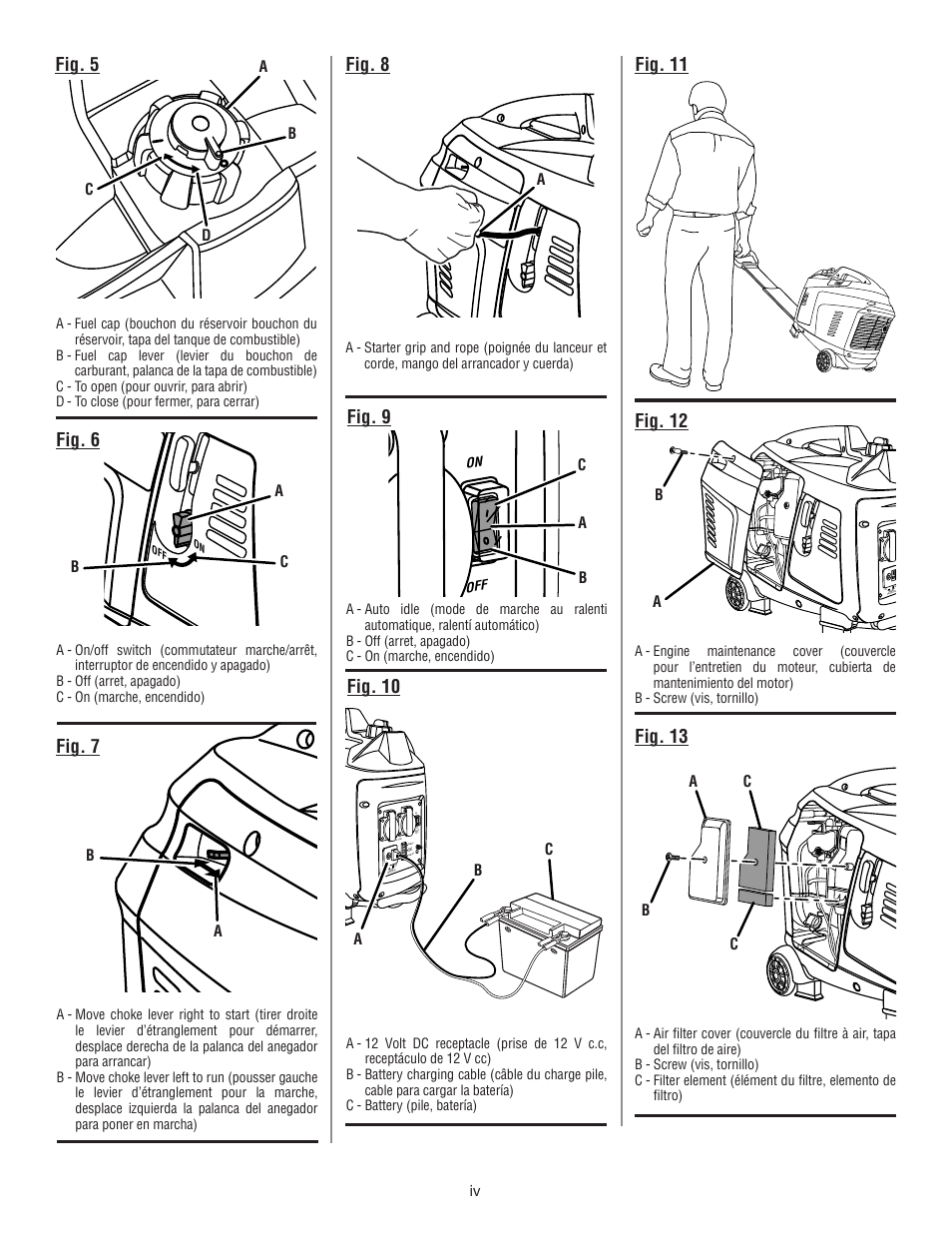 Fig. 5 fig. 7, Fig. 11, Ab c c | Ryobi RYI2000T User Manual | Page 4 / 64