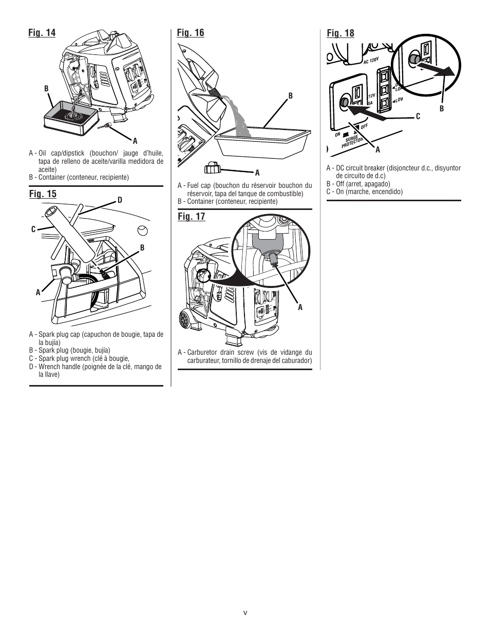 Fig. 15, Fig. 14, Ab c d | Ryobi RYI2000T User Manual | Page 5 / 64