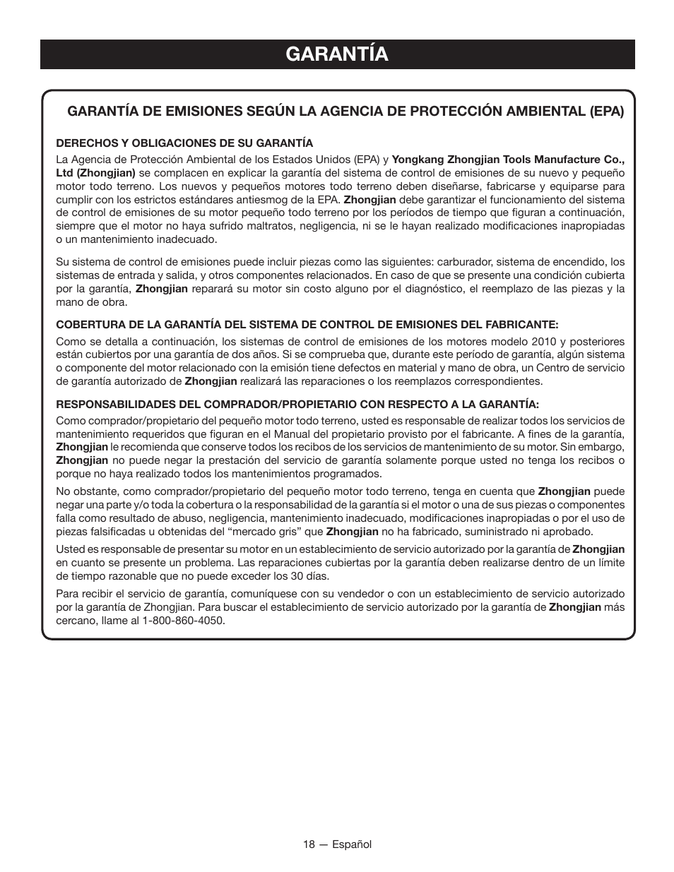 Garantía | Ryobi RYI2000T User Manual | Page 60 / 64