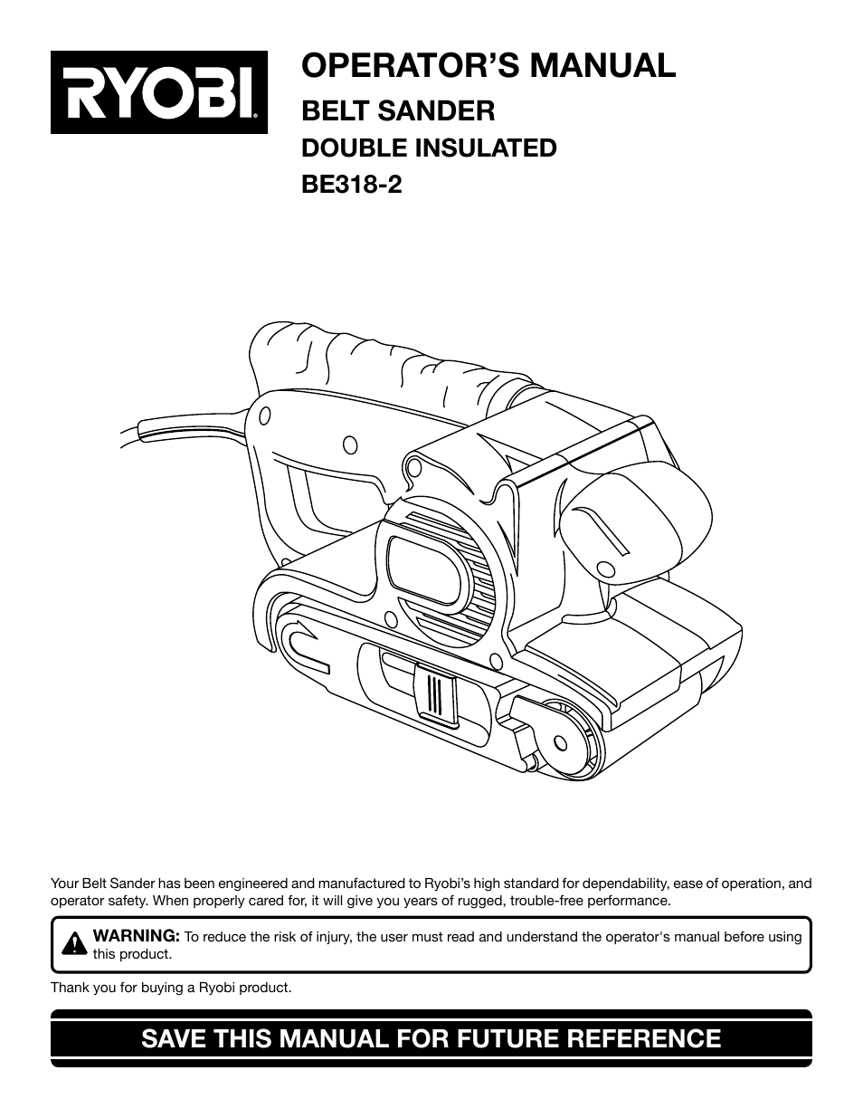 Ryobi BE318-2 User Manual | 16 pages