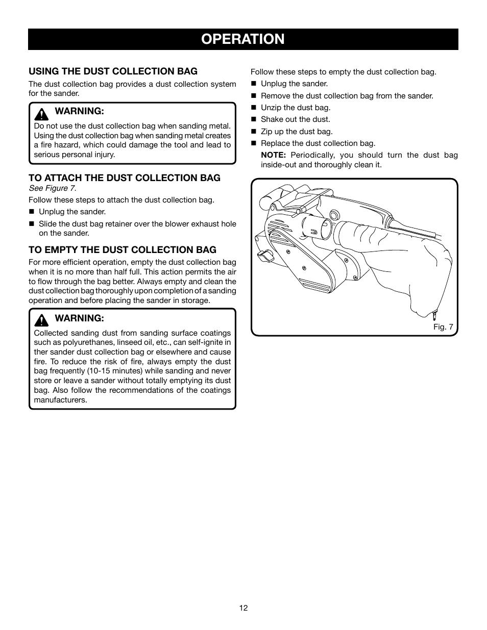 Operation | Ryobi BE318-2 User Manual | Page 12 / 16