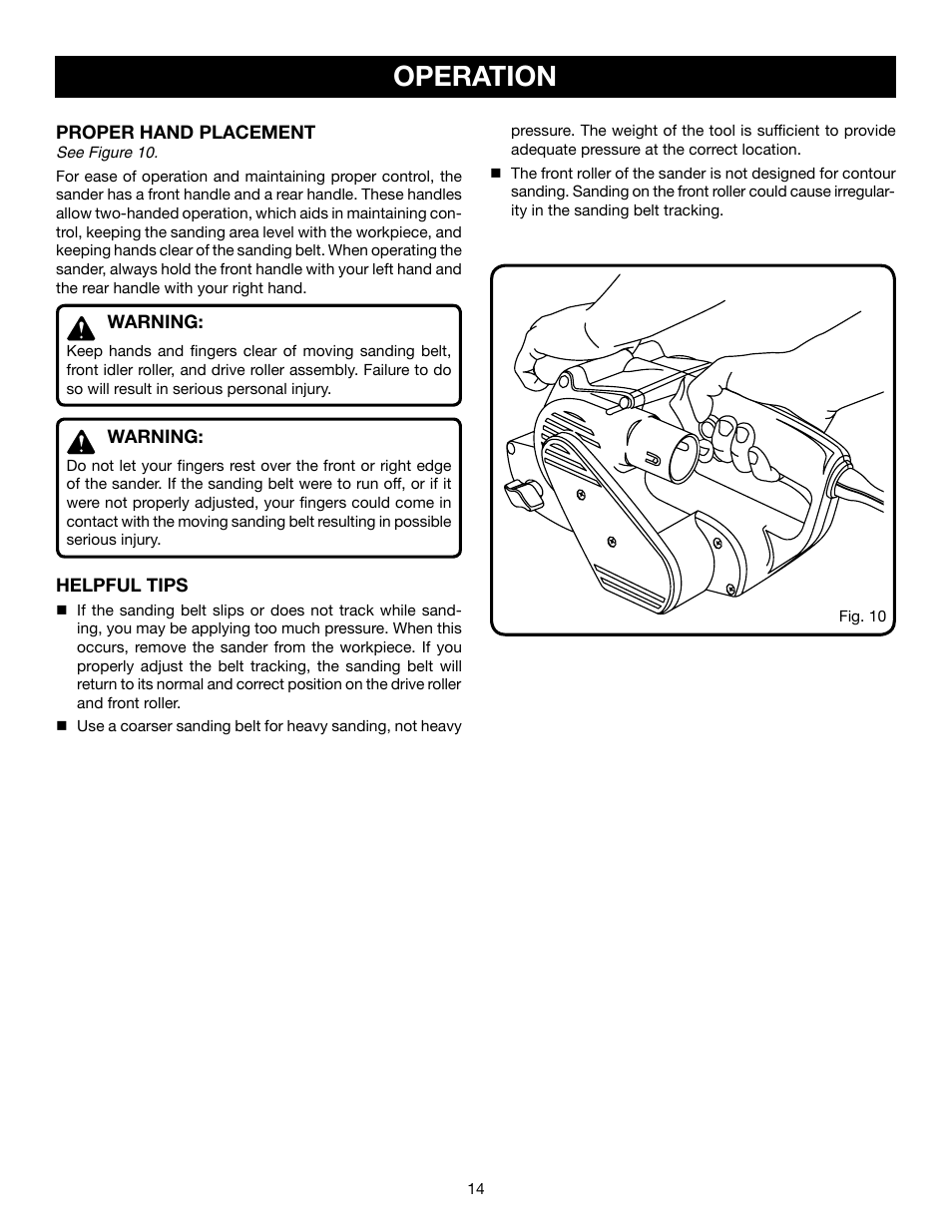 Operation | Ryobi BE318-2 User Manual | Page 14 / 16