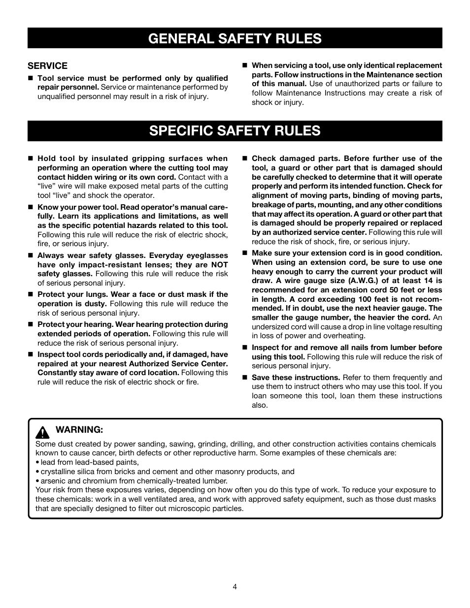 General safety rules specific safety rules | Ryobi BE318-2 User Manual | Page 4 / 16