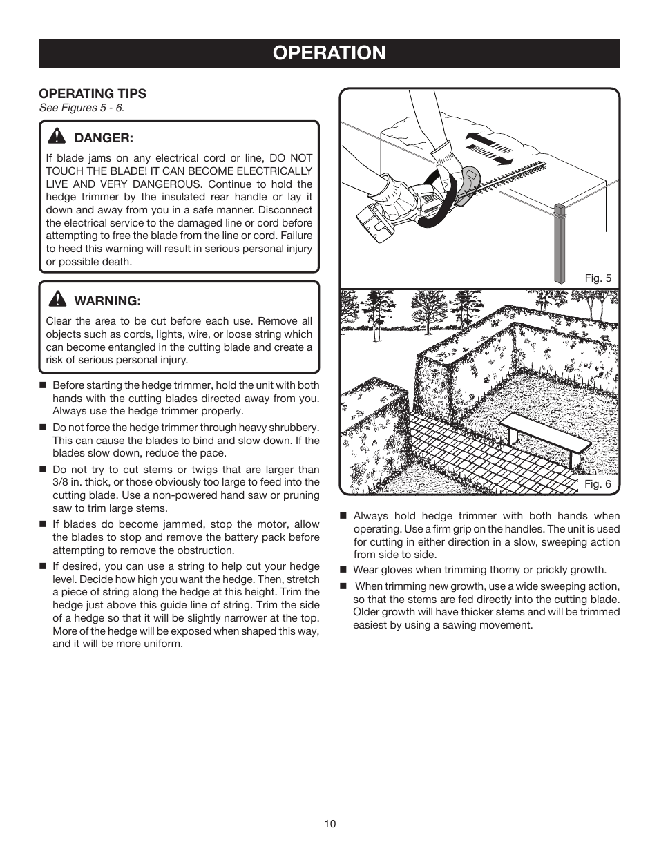 Operation | Ryobi P2601 User Manual | Page 10 / 16