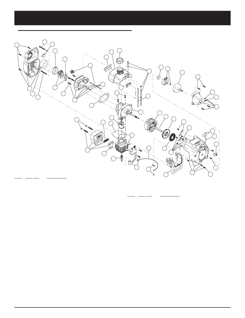 Parts list, Engine parts - model 767rj | Ryobi 767rj User Manual | Page 70 / 72