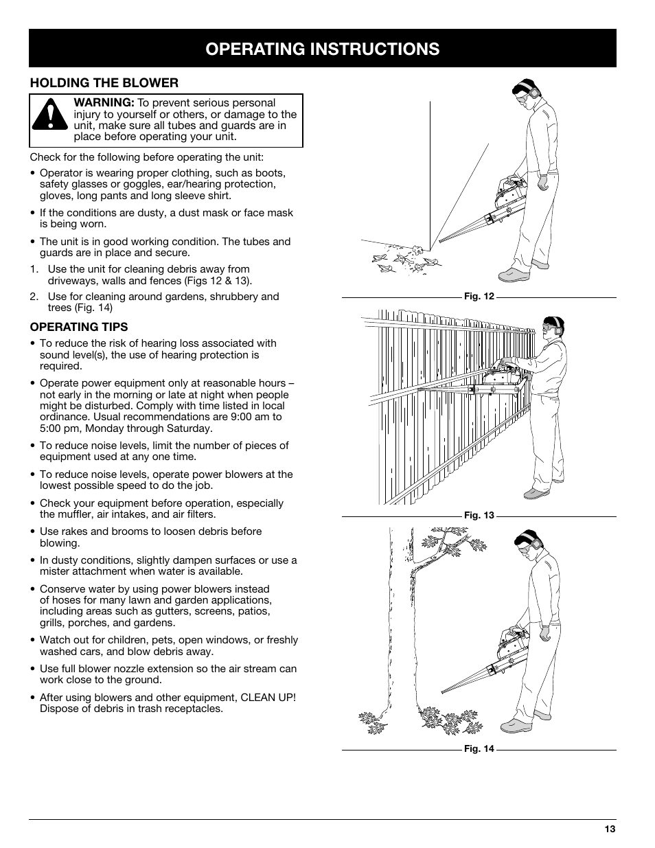 Operating instructions | Ryobi 330B User Manual | Page 13 / 22