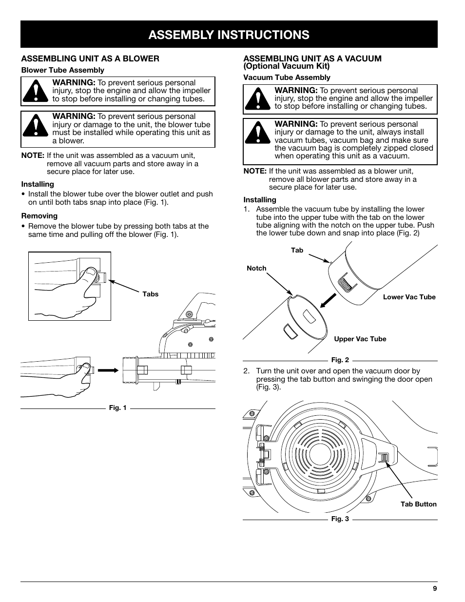 Assembly instructions | Ryobi 330B User Manual | Page 9 / 22