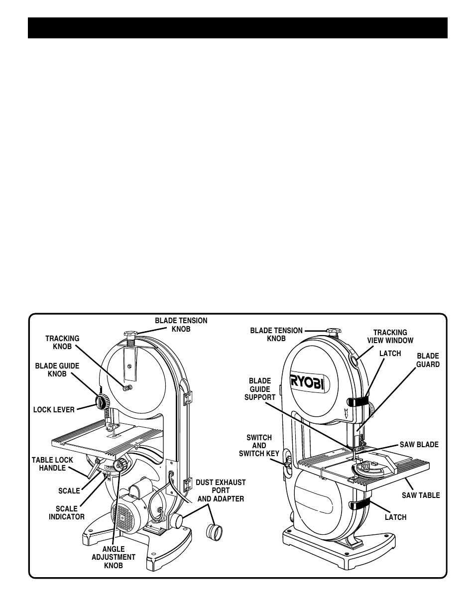 Features, Know your band saw | Ryobi BS901 User Manual | Page 9 / 22