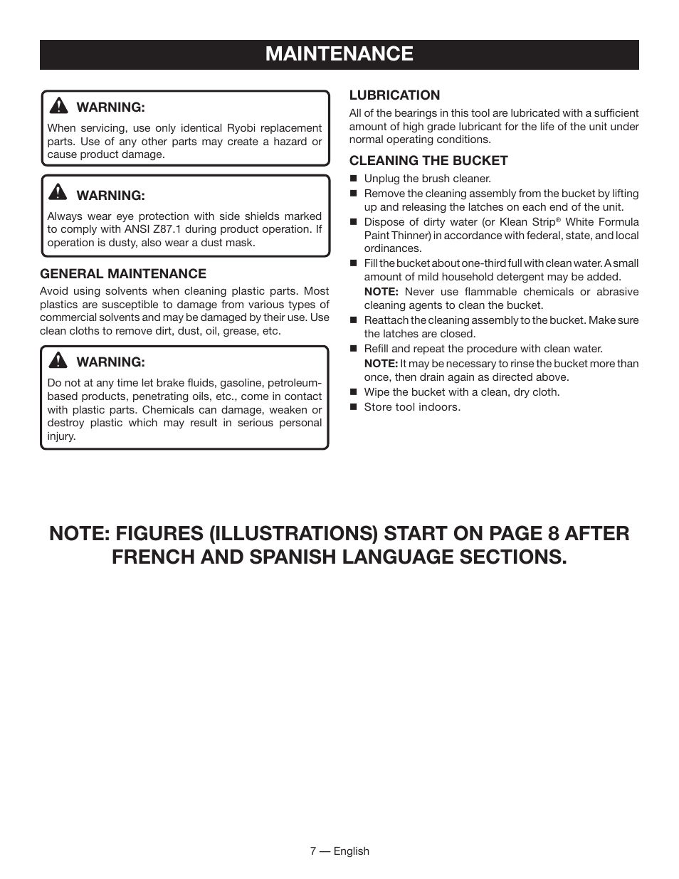 Maintenance | Ryobi BC400 User Manual | Page 7 / 24