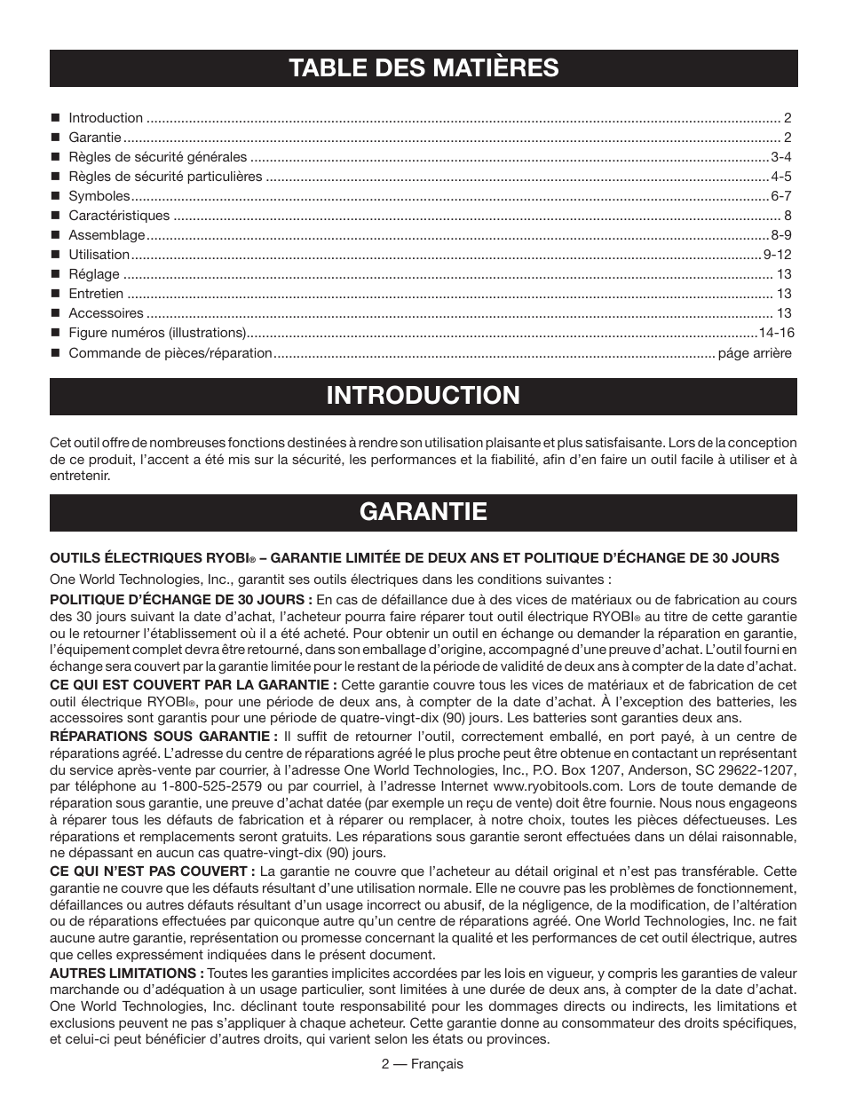 Ryobi P501 User Manual | Page 14 / 44