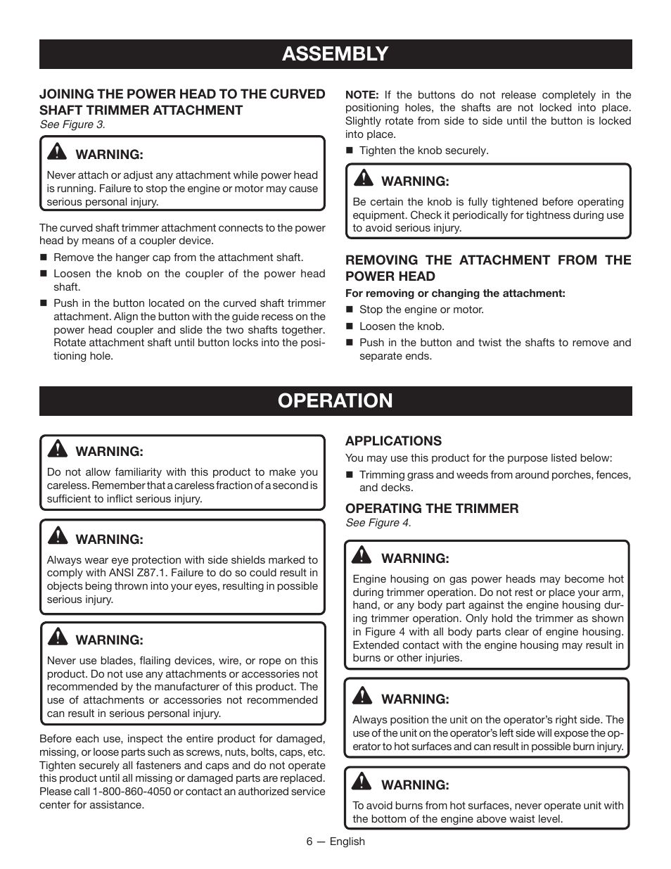 Assembly operation | Ryobi RY15525 User Manual | Page 8 / 30