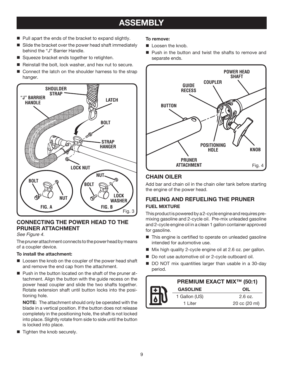 Assembly | Ryobi RY52003 User Manual | Page 9 / 22