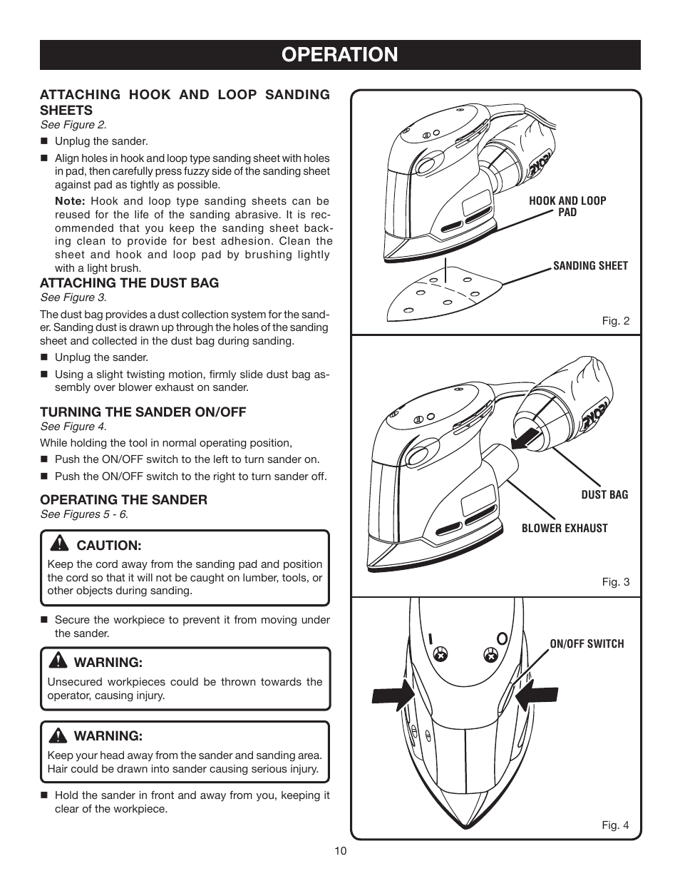 Operation | Ryobi CFS1502 User Manual | Page 10 / 14