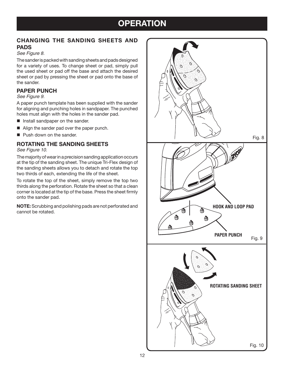 Operation | Ryobi CFS1502 User Manual | Page 12 / 14